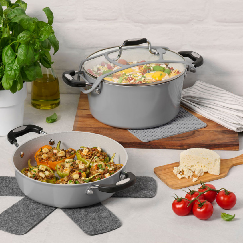 CASSEROLES 3 ET 5 PINTES 24CM AVEC ACCESSOIRES 6 PCS