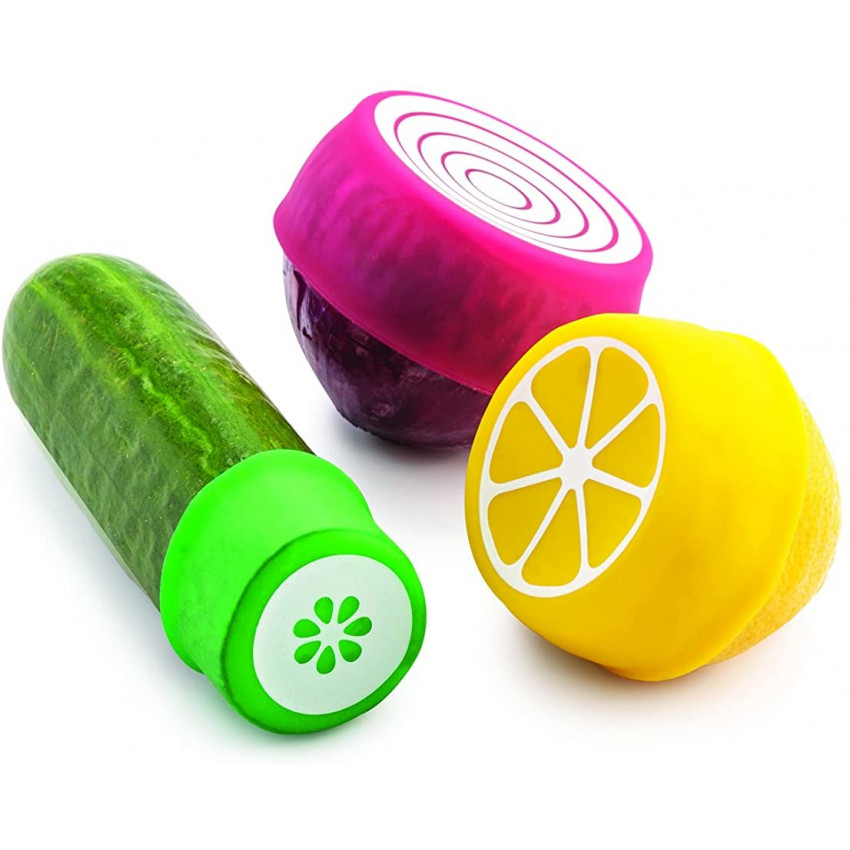 COUVERCLES EXTENSIBLES EN SILICONE POUR FRUITS/LÉGUMES PQT 3