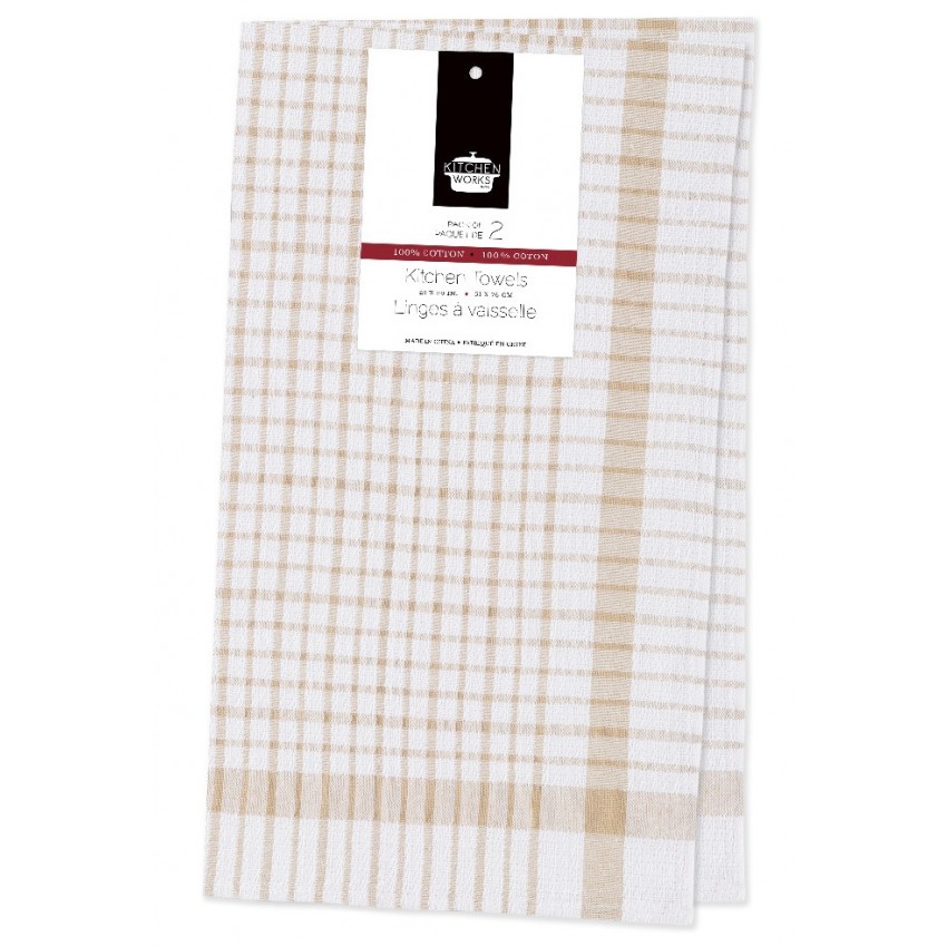 LINGES À VAISSELLE À TISSAGE SEMI PLAT PQT 2 