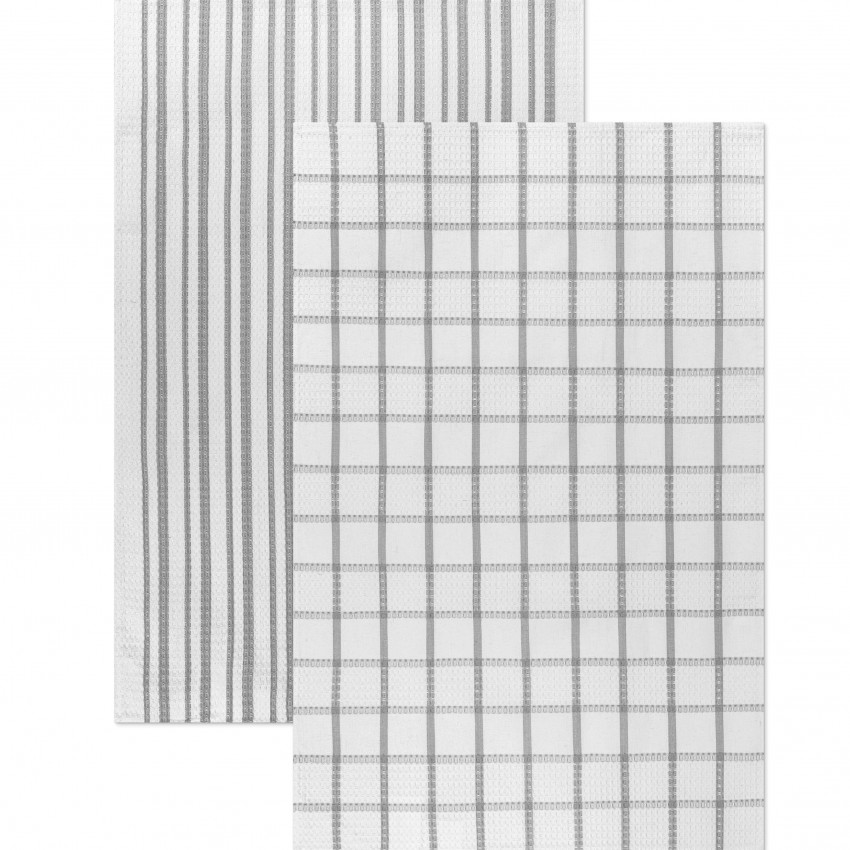 SERVIETTES DE CUISINE ANTIBACTÉRIENNES 2PQT GRIS