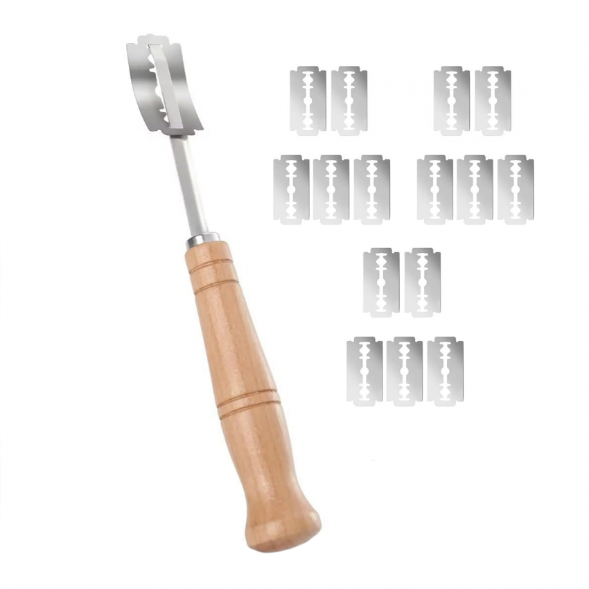 COUTEAU À MARQUER LE PAIN AVEC LAMES DE RECHANGE