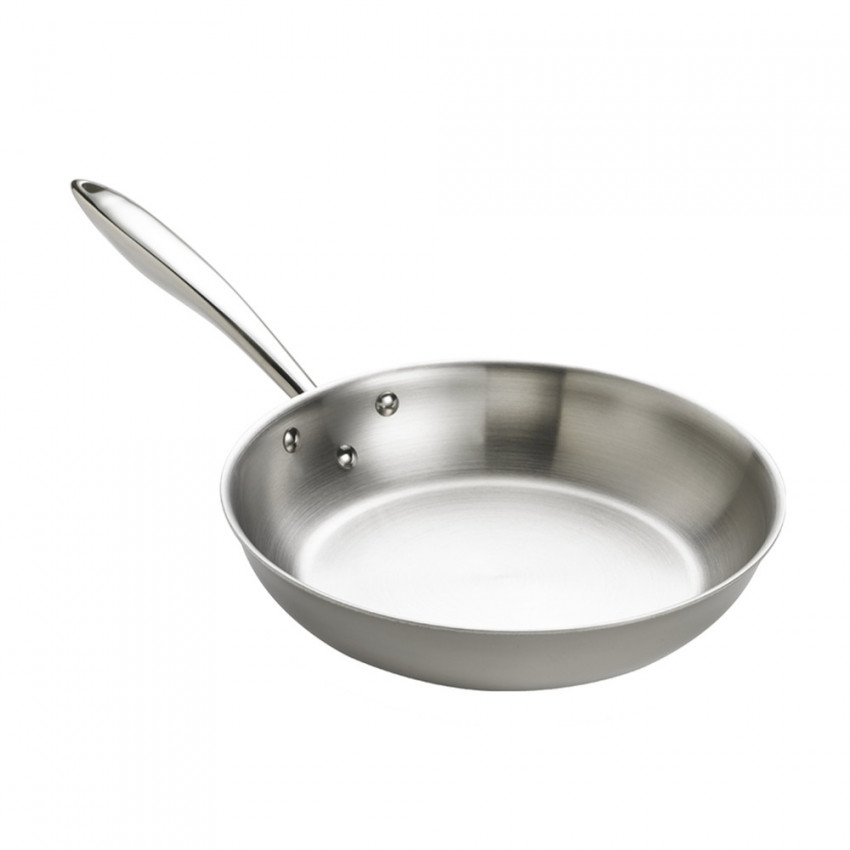 POÊLON 24CM EN ACIER INOX 3 PLIS