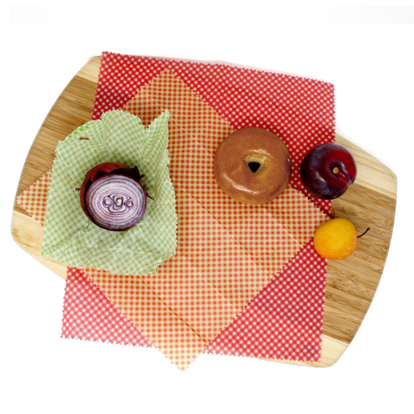 FEUILLES EN CIRE D'ABEILLE PQT 3 GINGHAM