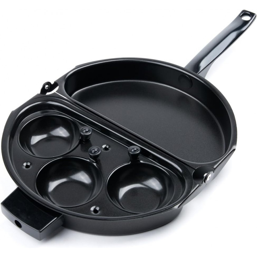 POÊLON ANTIADHÉSIF À OEUFS POCHÉS EN ACIER CARBONE