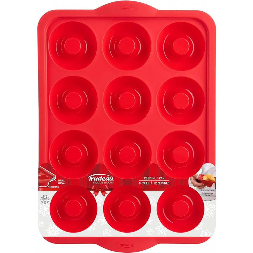 MOULE À 12 BEIGNES EN SILICONE ROUGE
