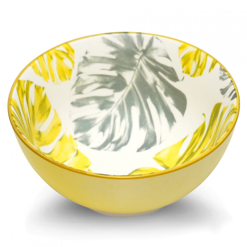 BOL 20CM JAUNE BOTANIQUE