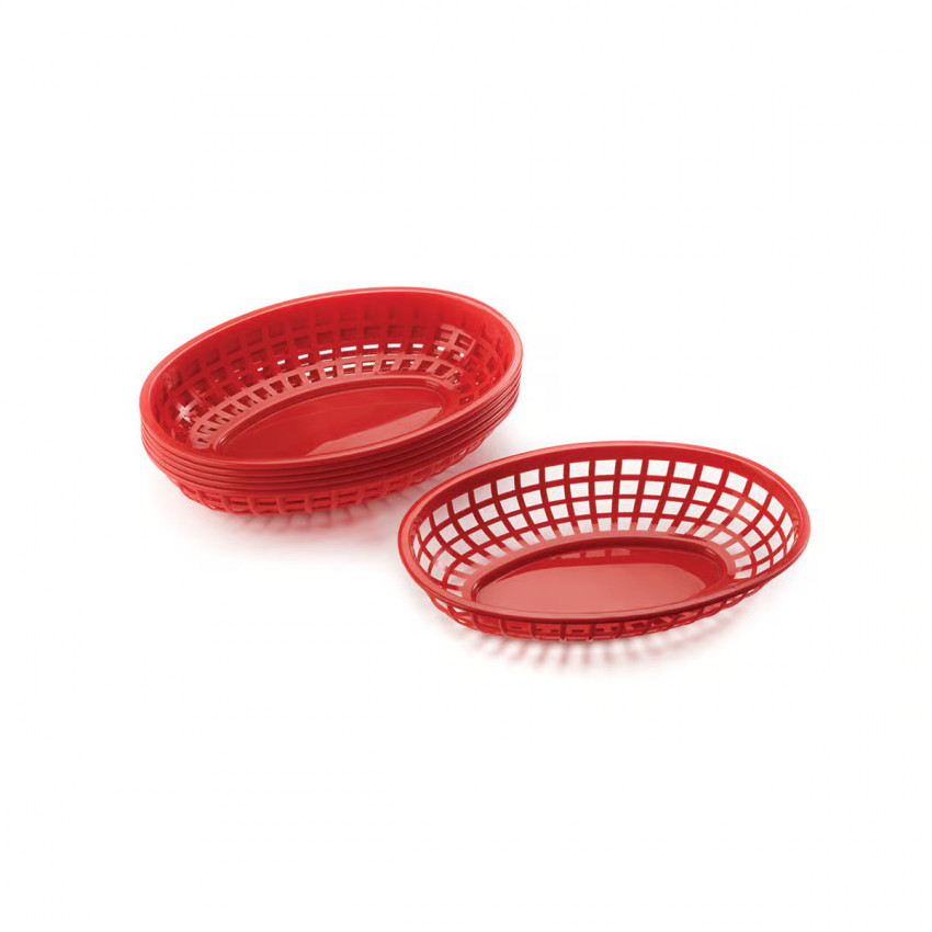 PANIERS STYLE PUB ROUGE PAQUET DE 6