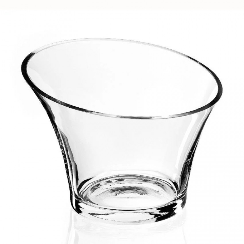 BOL À SALADE À ANGLE EN VERRE AVEC BULLES 22CM