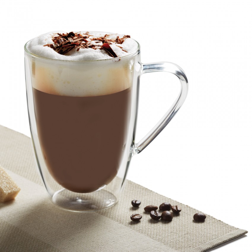 Tasse à cappuccino, tasse à double paroi isolée en acier inoxydable avec  soucoupe à la cuillère pour café au lait au thé LAT