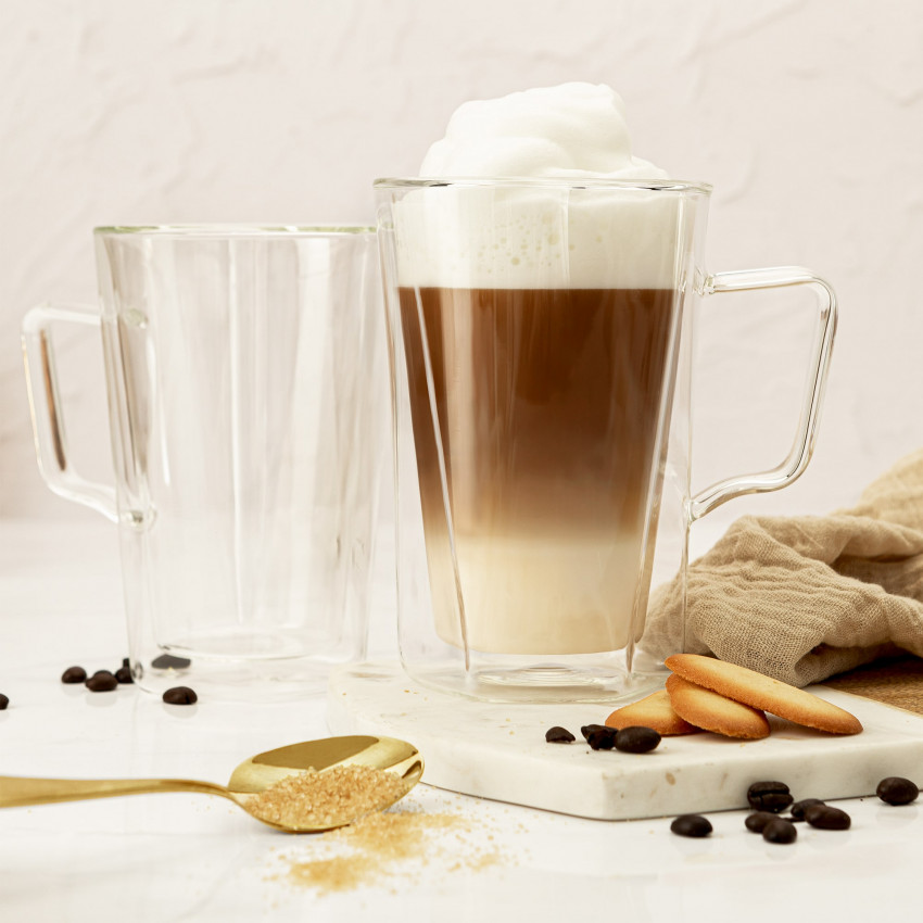 TASSES À CAFÉ LATTÉ DOUBLE PAROI 450ML BTE DE 2 EDGE
