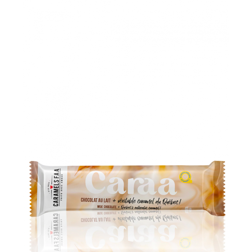 TABLETTE CHOCOLAT AU LAIT + CARAMEL 45G CARAMELS F.A.A