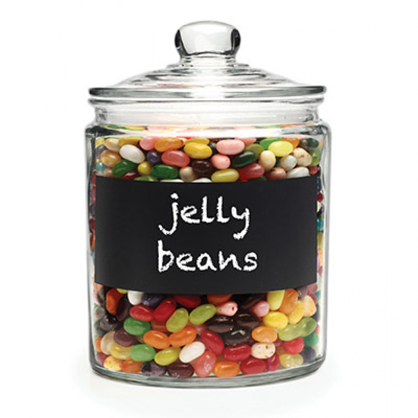 BOCAL EN VERRE 1.8 L AVEC TABLEAU NOIR ET CRAIE