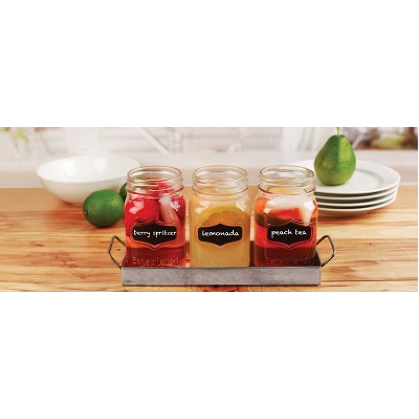 ENSEMBLE DE POTS MASON AVEC PANIER GALVANISÉ 4 PCS YORKSHIRE