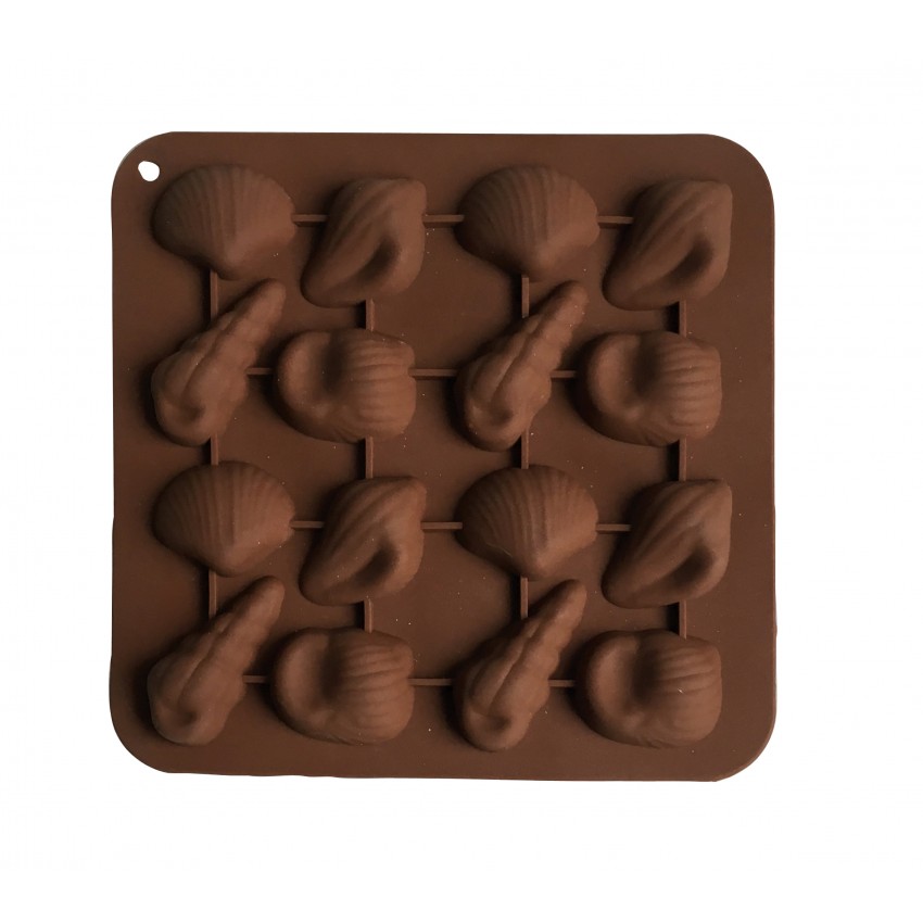 MOULE À CHOCOLAT EN SILICONE FORME COQUILLAGES 