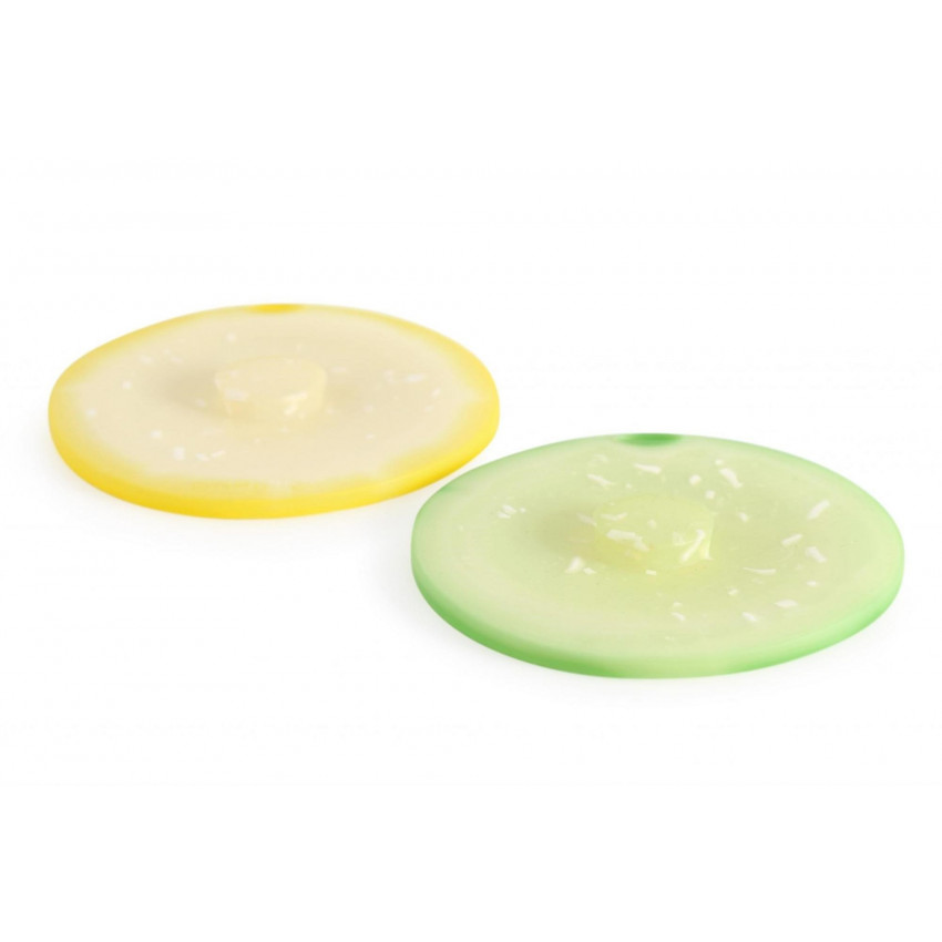 COUVERCLES SILICONE POUR VERRES 10CM PAQUET DE 2 CITRON
