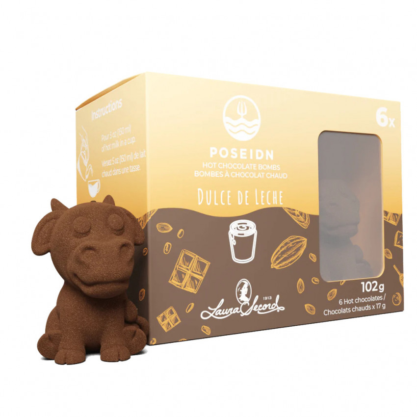 BOMBES 3D POUR CHOCOLAT CHAUD DULCE DE LECHE BOITE DE 6