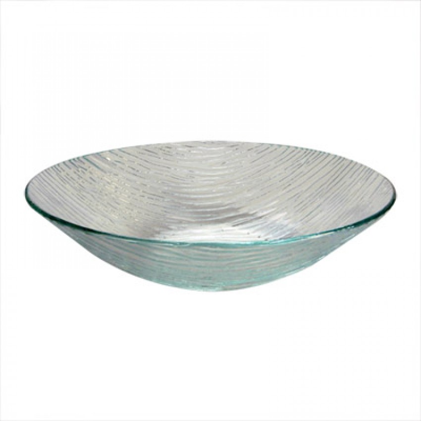 BOL DE SERVICE EN VERRE GIVRÉ 27.5 CM X 7 CM 