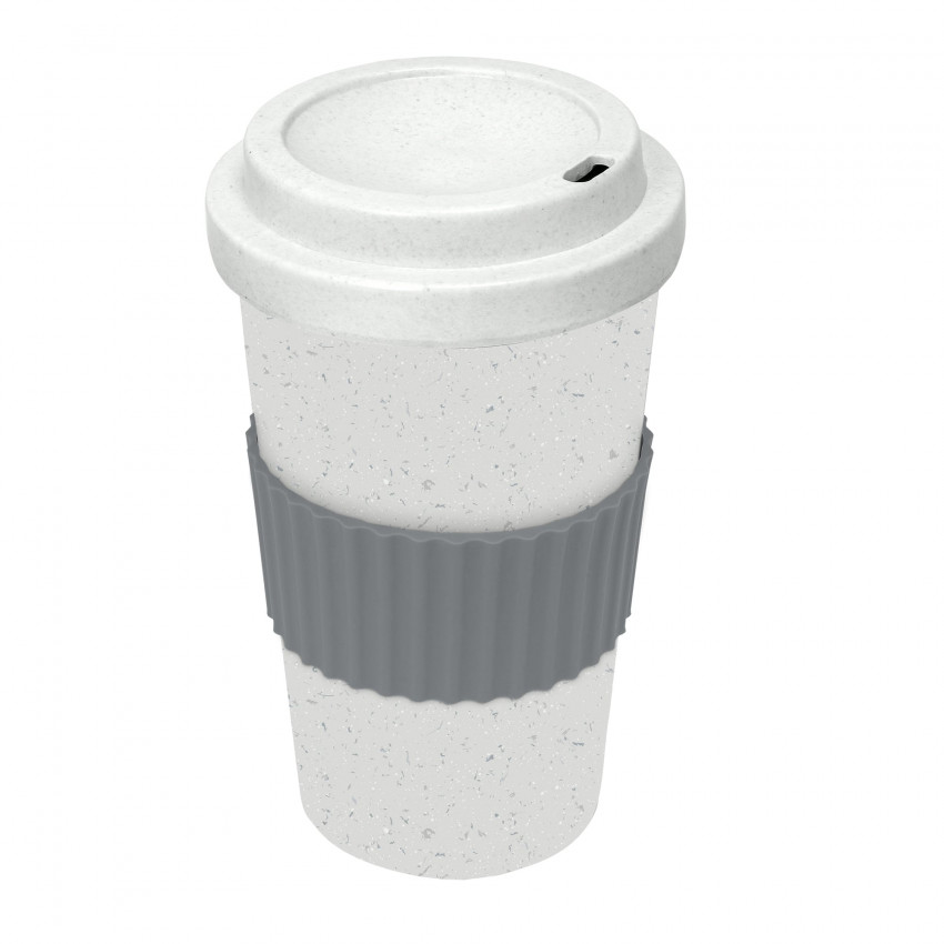 VERRE DE VOYAGE 600ML EN FIBRE DE BAMBOU GRIS