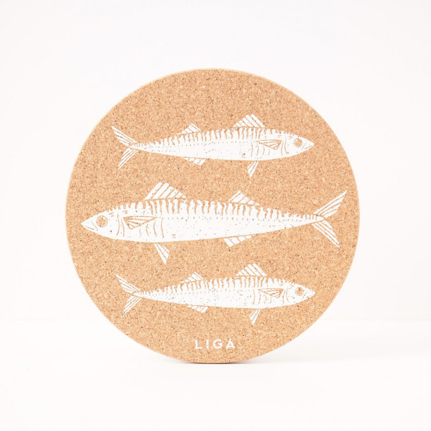 SOUS-VERRES EN LIÈGE PAQUET DE 4 MAQUEREAUX BLANCS