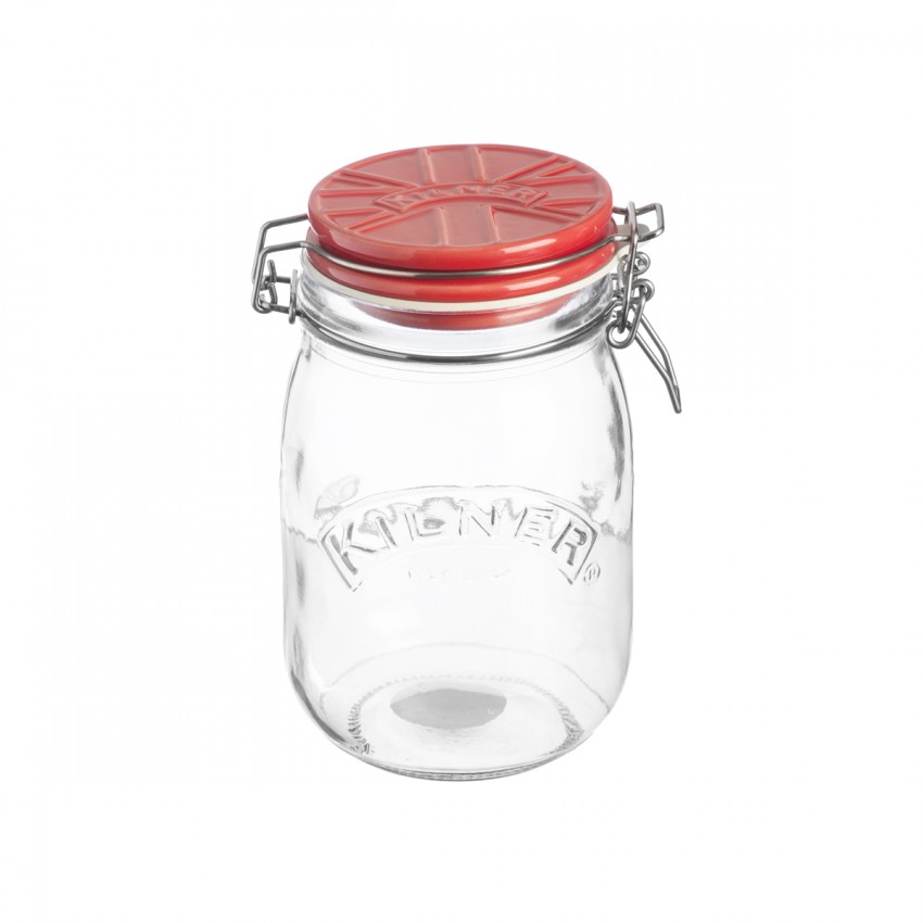 POT À CLIP COUVERT CÉRAMIQUE ROUGE 1 L