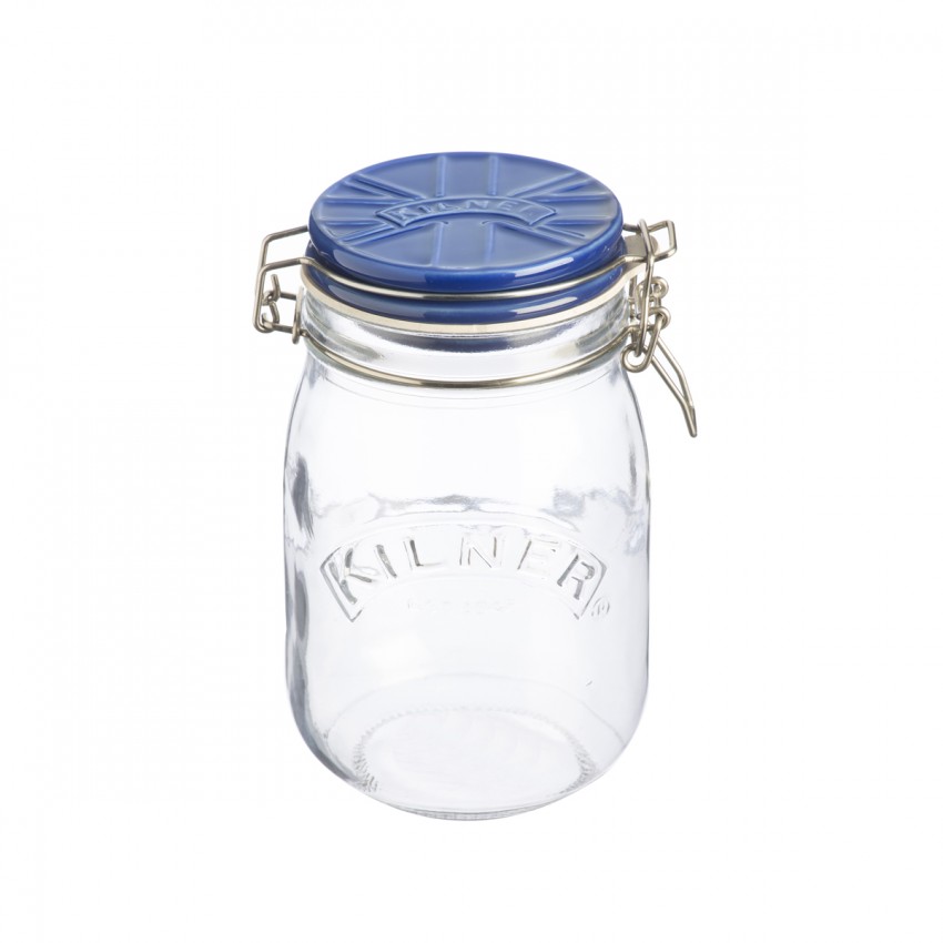 POT À CLIP COUVERT CÉRAMIQUE BLEU 1 L 