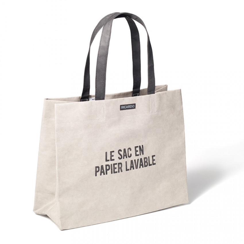 SAC EN PAPIER LAVABLE RÉUTILISABLE GRIS