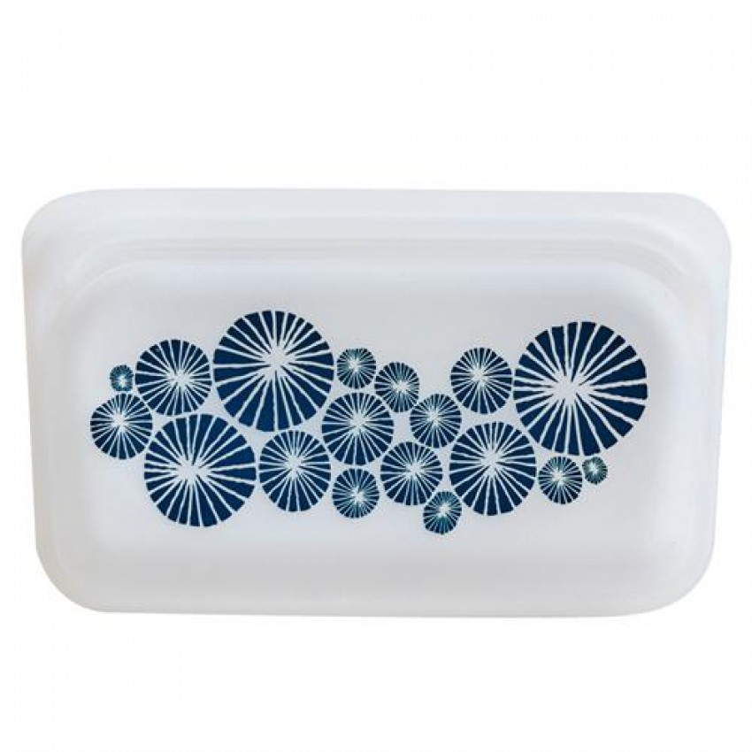 SAC DE COLLATION RÉUTILISABLE 19 CM X 12 CM MOTIF BLEU